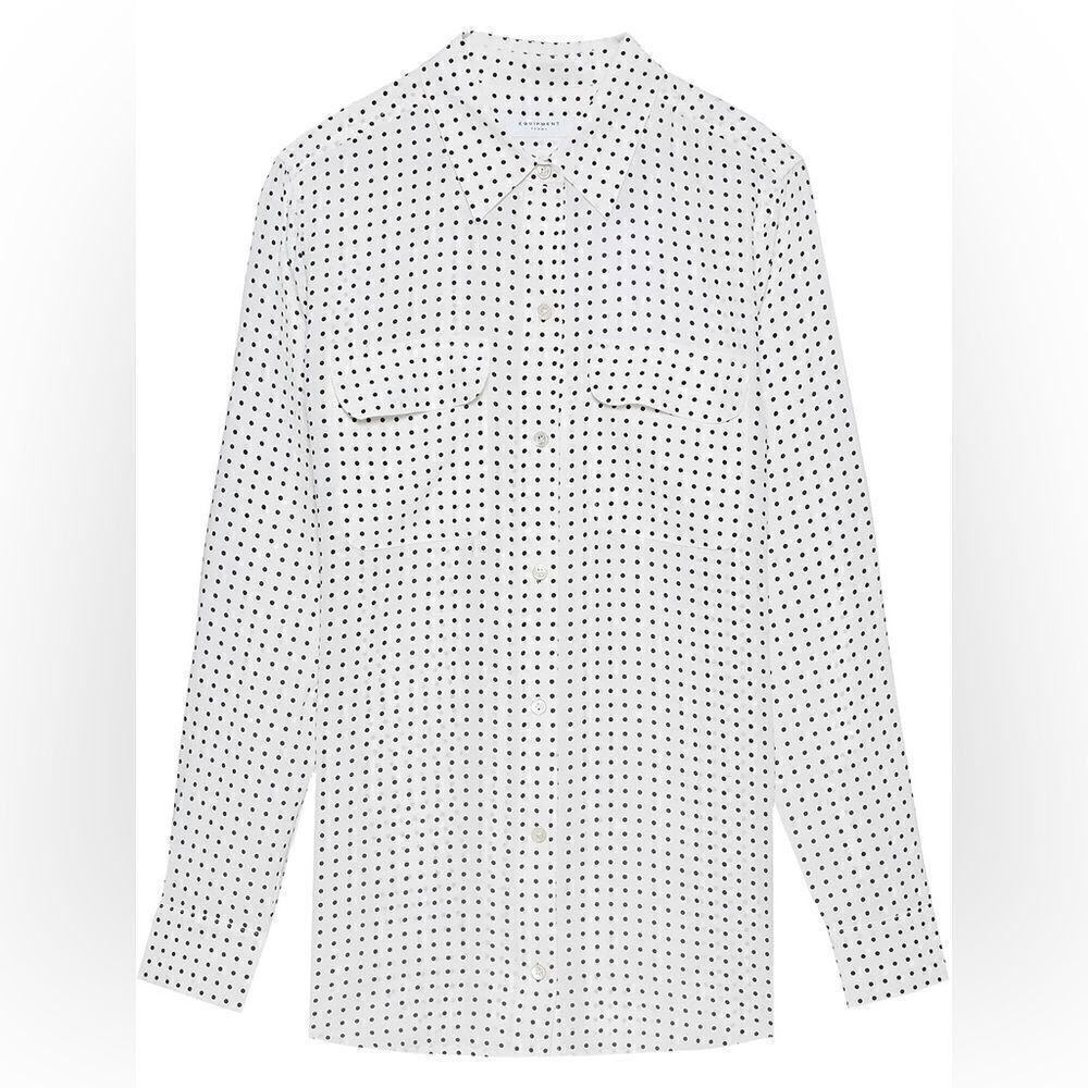 Tommy Hilfiger polka dots white collar shirt